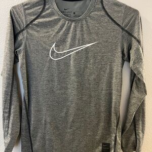 Nike Gray Long Sleeve Kids Tee